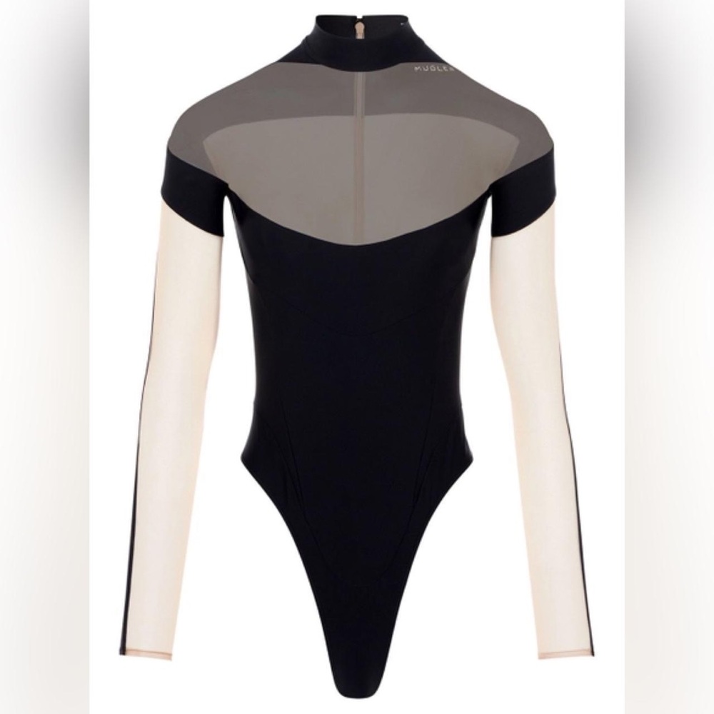 Mugler Sheer Illusion Bodysuit in Size 36